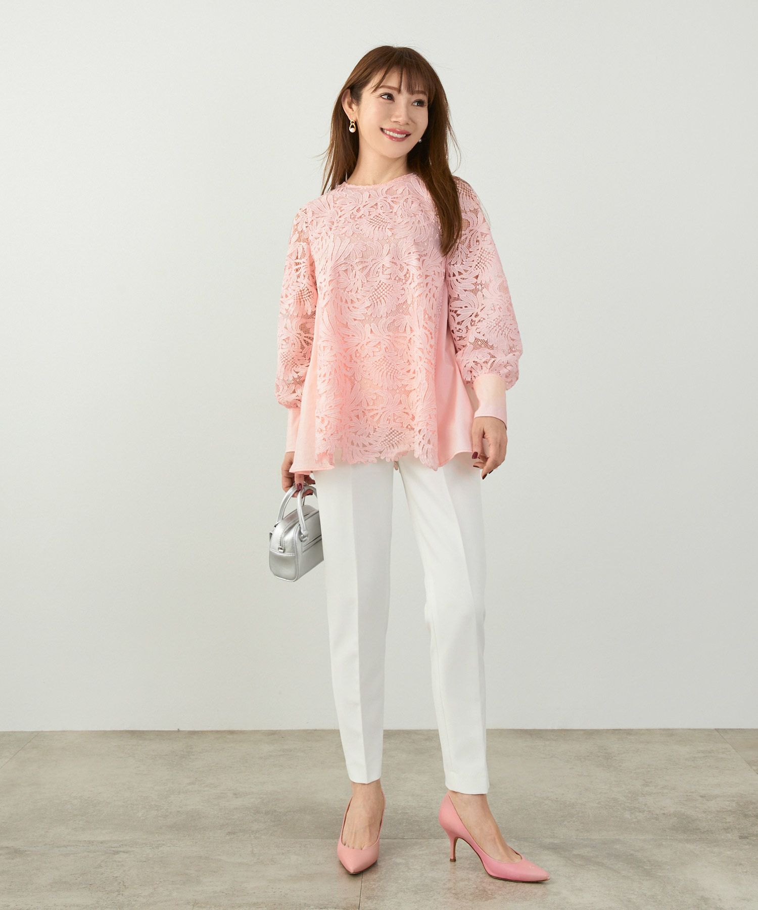 liala×pg レース 切り替え フレア ブラウス liala×pg レース 切り替え フレア ブラウス