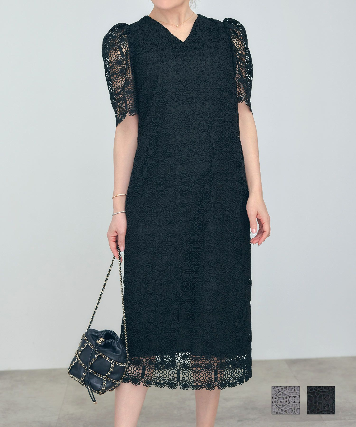 レースVネックワンピースLiala×PG