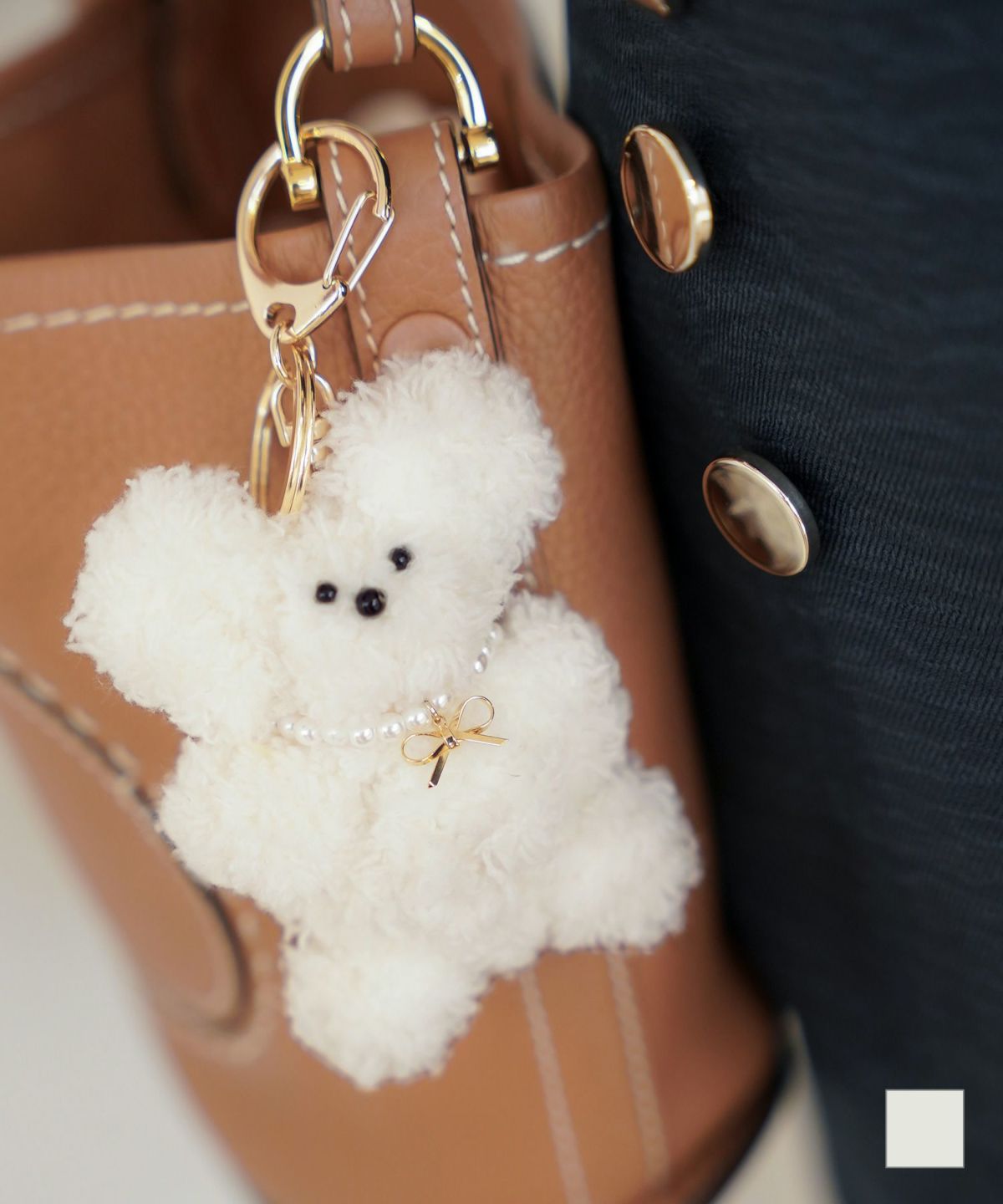 vanillerオリジナルチャーム付きベアキーチャームlerevevanillerベア