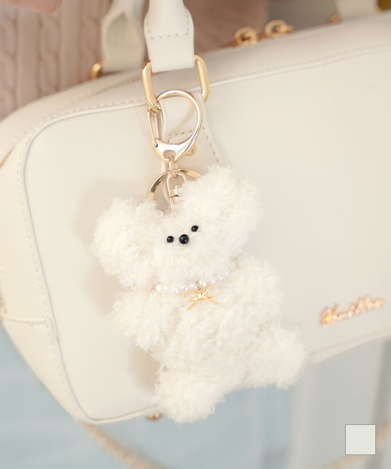 vanillerオリジナルチャーム付きベアキーチャームlerevevanillerベア