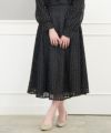 セレクトスカートフレアロングレース白黒ウエストゴム春かわいいコーデきれいめジョイントスペース