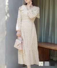 肩リボン アソートパターン ワンピース le reve vaniller 全3色