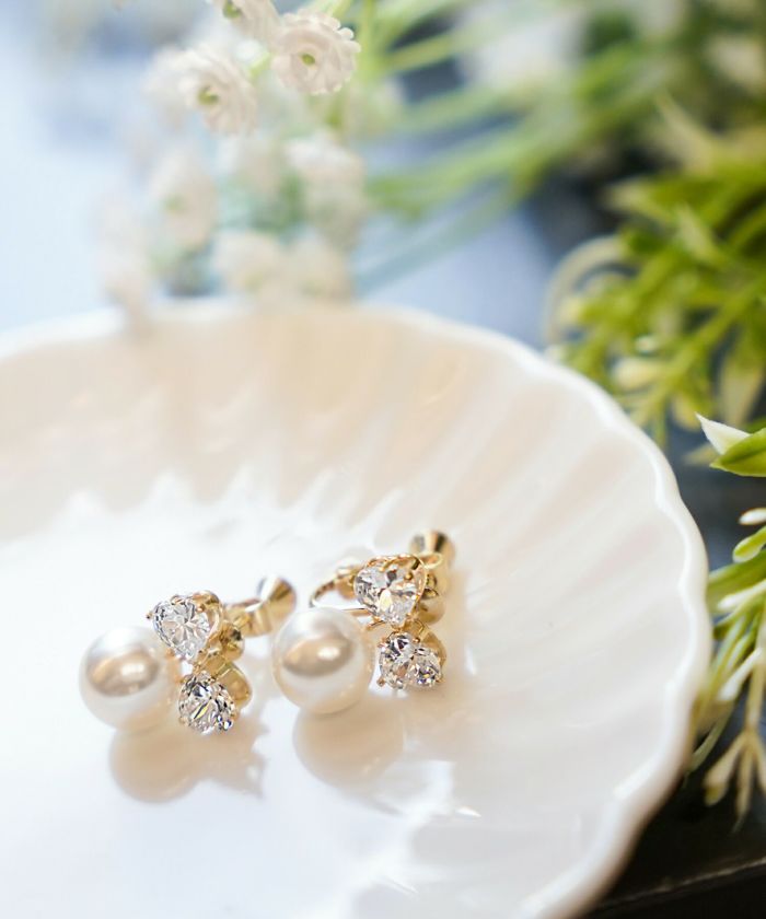 レディース/アクセサリー/イヤリング/リボン/パール/上品/エレガント/プチプラ/かわいい/きらきら