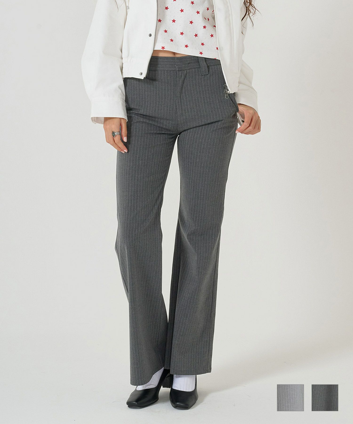 ボトムス/パンツ/スラックス/ストライプ