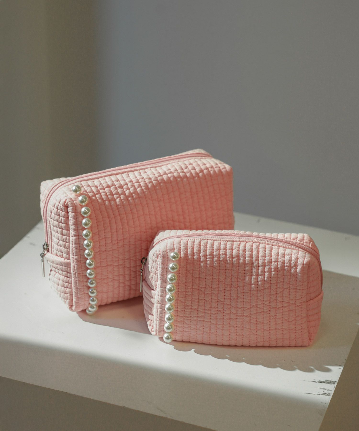 ポーチ パール ヌビ 韓国 セット ジョイントスペース アイボリー/ピンク/グレー/チャコール/ブラック/フリー