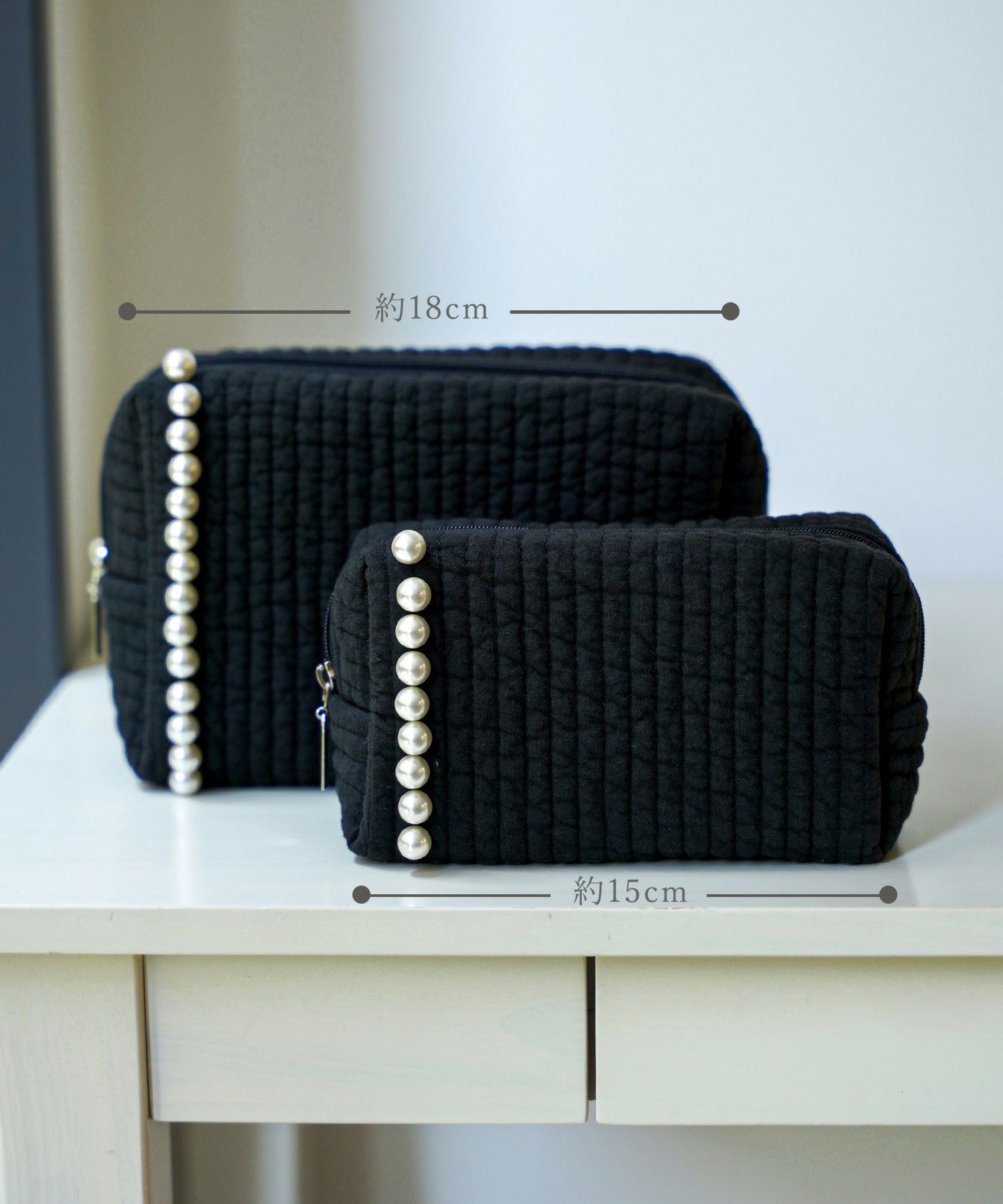 ポーチ パール ヌビ 韓国 セット ジョイントスペース アイボリー/ピンク/グレー/チャコール/ブラック/フリー