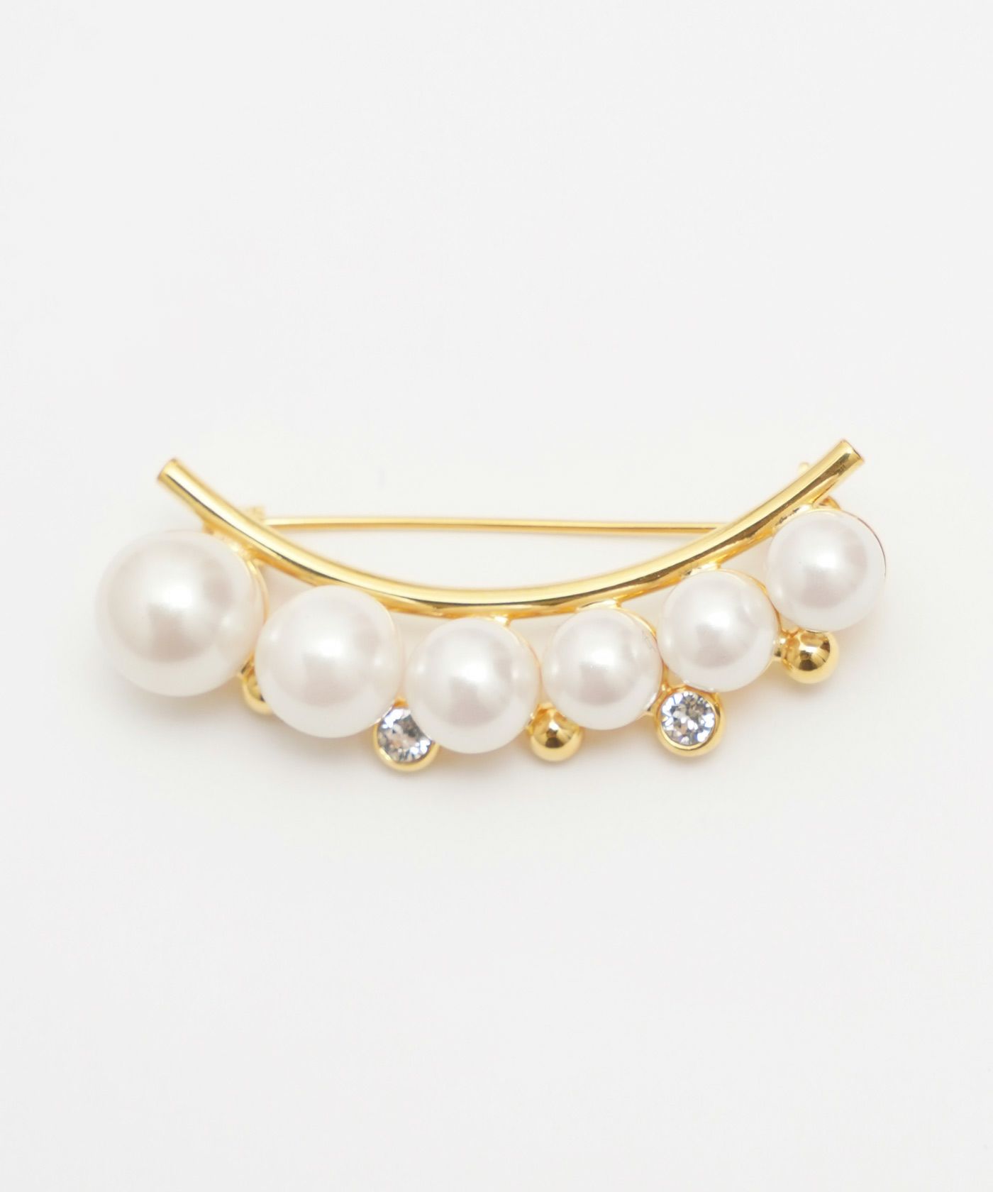 カーブ ライン パール ブローチ Curb Line Pearl Brooch