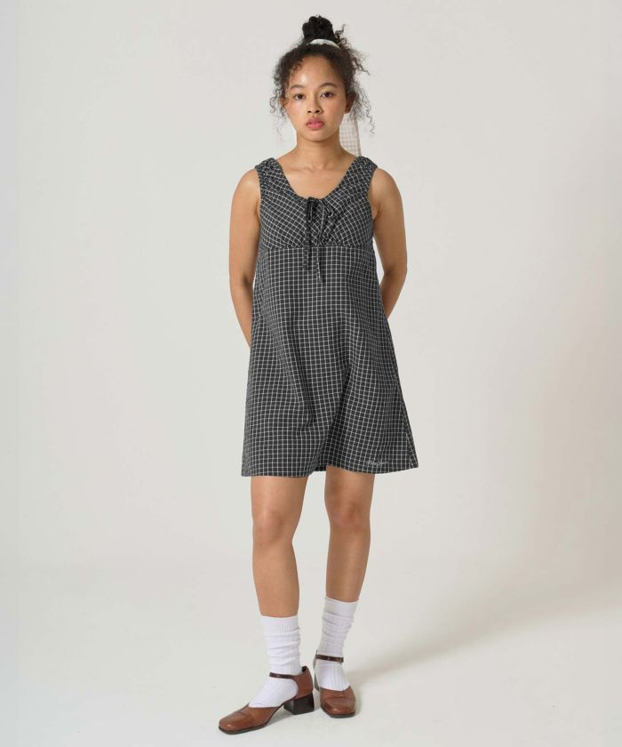 チェック柄 ノースリーブワンピース TINA：JOJUN（ワンピース