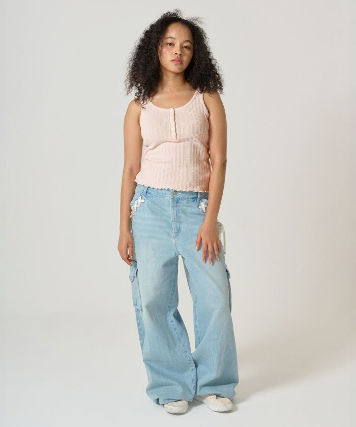 トップス tattun525 ヘンリーネック タンクトップ TINA：JOJUN 全2色｜tnj521-1047【3