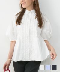 襟付きフリルランタンスリーブブラウスLiala×PG