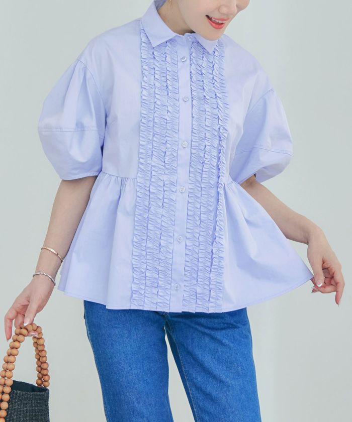 新作完売★フリル ランタンスリーブ ブラウス Liala×PG 楽天市場】手洗い可 体型カバー オフィス おしゃれ フェミニン