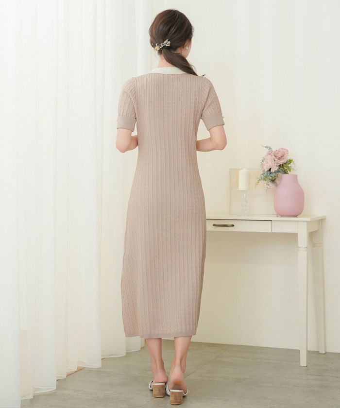 EarlyAutumn-SALE ケーブル ポロニット ワンピース le reve