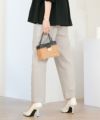 レディース/セレクト/パンツ/ボトムス/テーパードパンツ/スティックパンツ/ドロスト/ドローストリング/絞る/ポケット/細身/センタープレス/オールシーズン/春/夏/ライトグレー/サックス/ネイビー/オフィスカジュアル/きれいめ/上品/シンプル