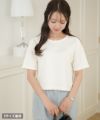 レディース/Tシャツ/トップス/夏/春/半袖/クロップド丈/ショート丈/コンパクト丈/ミディアム/普通/S/M/サイズ展開/丈違い/短め/クルーネック/キラキラ/ホットフィックス/ロゴ/トレンド/カジュアル/オフィスカジュアル/エレガント/フェミニン/上品/シンプル/