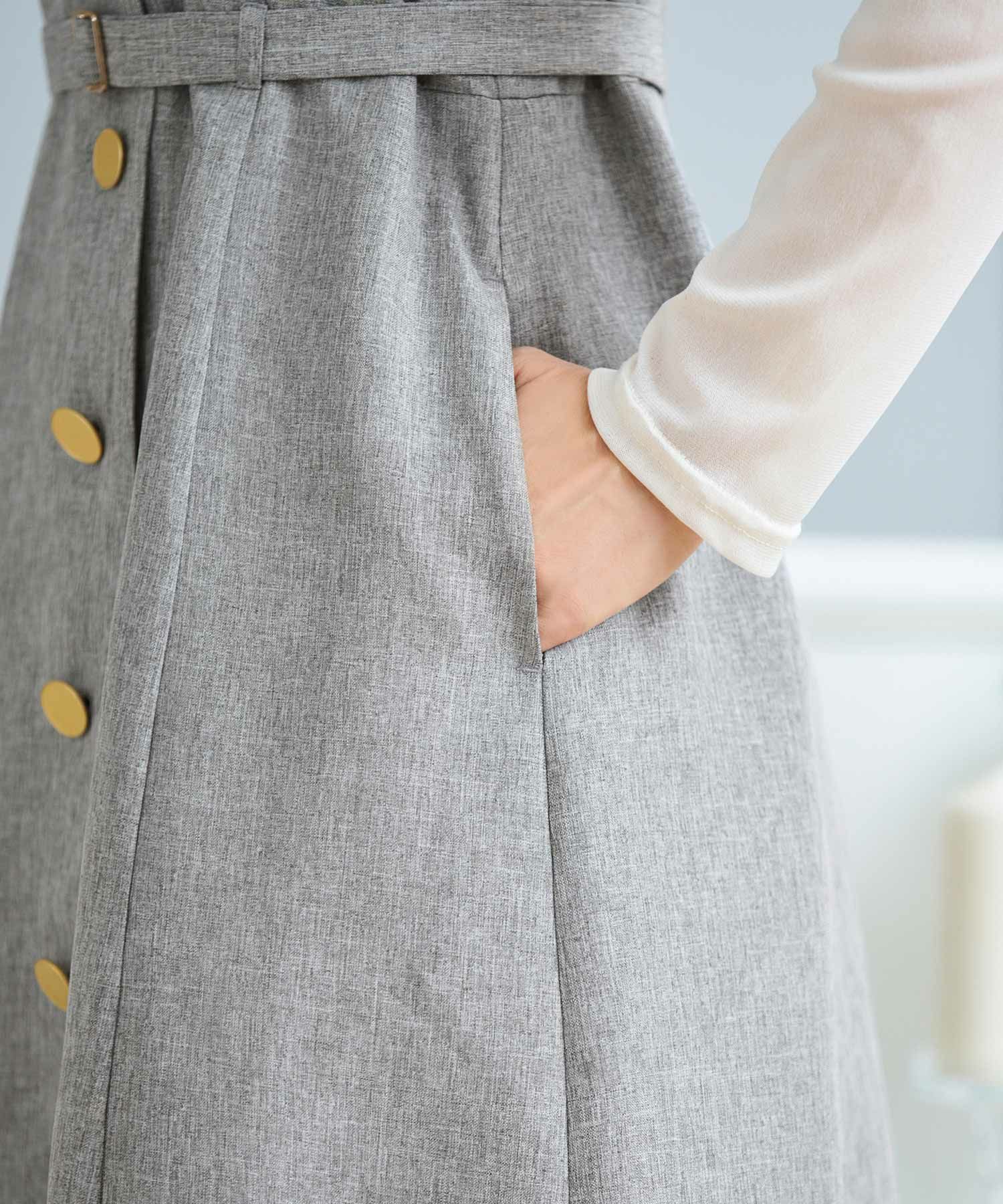 セレクトジレワンピースレディーストップステーラードきれいめオフィス春夏大人紺色ロングジョイントスペース