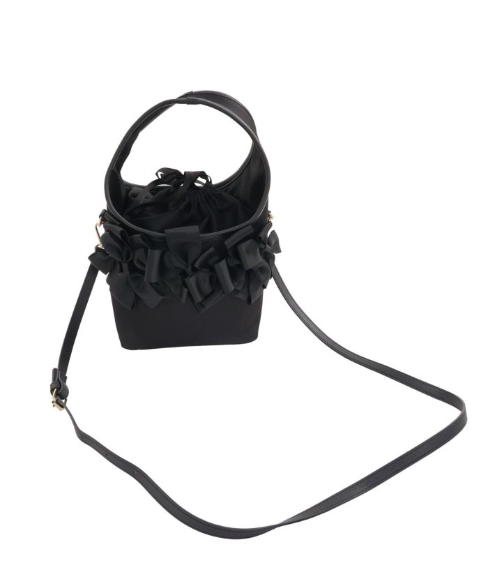 美品　アンテプリマ　黒　リボンバッグ　ハンドバッグ　ショルダー　2way 美品 アンテプリマ 黒 リボンバッグ ハンドバッグ ショルダー