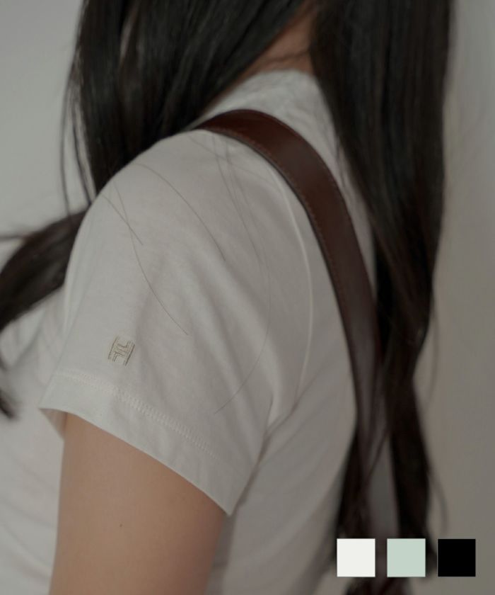 ラウンドネック フィット<br> 刺繍 Tシャツ KINO THE KEI