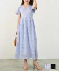 カシュクールコットンレースワンピースLiala×PG