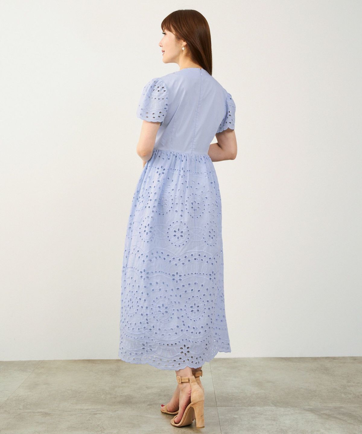 手洗い可Vネックレースおしゃれフェミニンナチュラル上品大人可愛いきれいめ夏ジョイントスペース