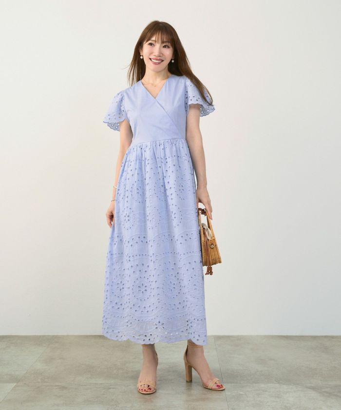 カシュクール コットンレース ワンピース Liala×PG 全2色｜lpg311-2101