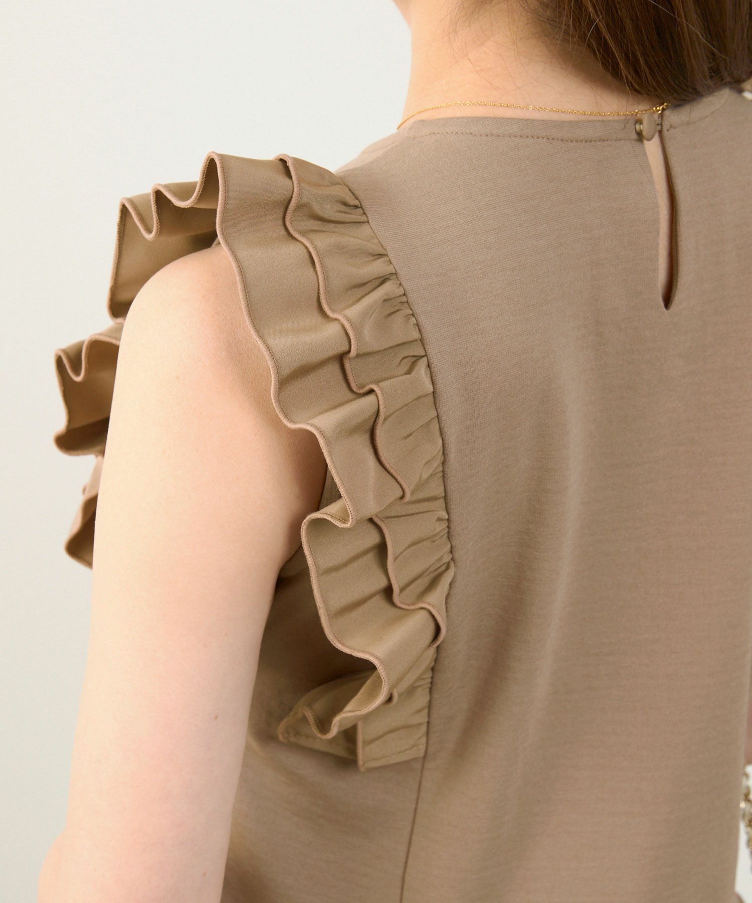 フリル ティアード ノースリーブ ワンピース Liala×PG 全2色｜lpg321