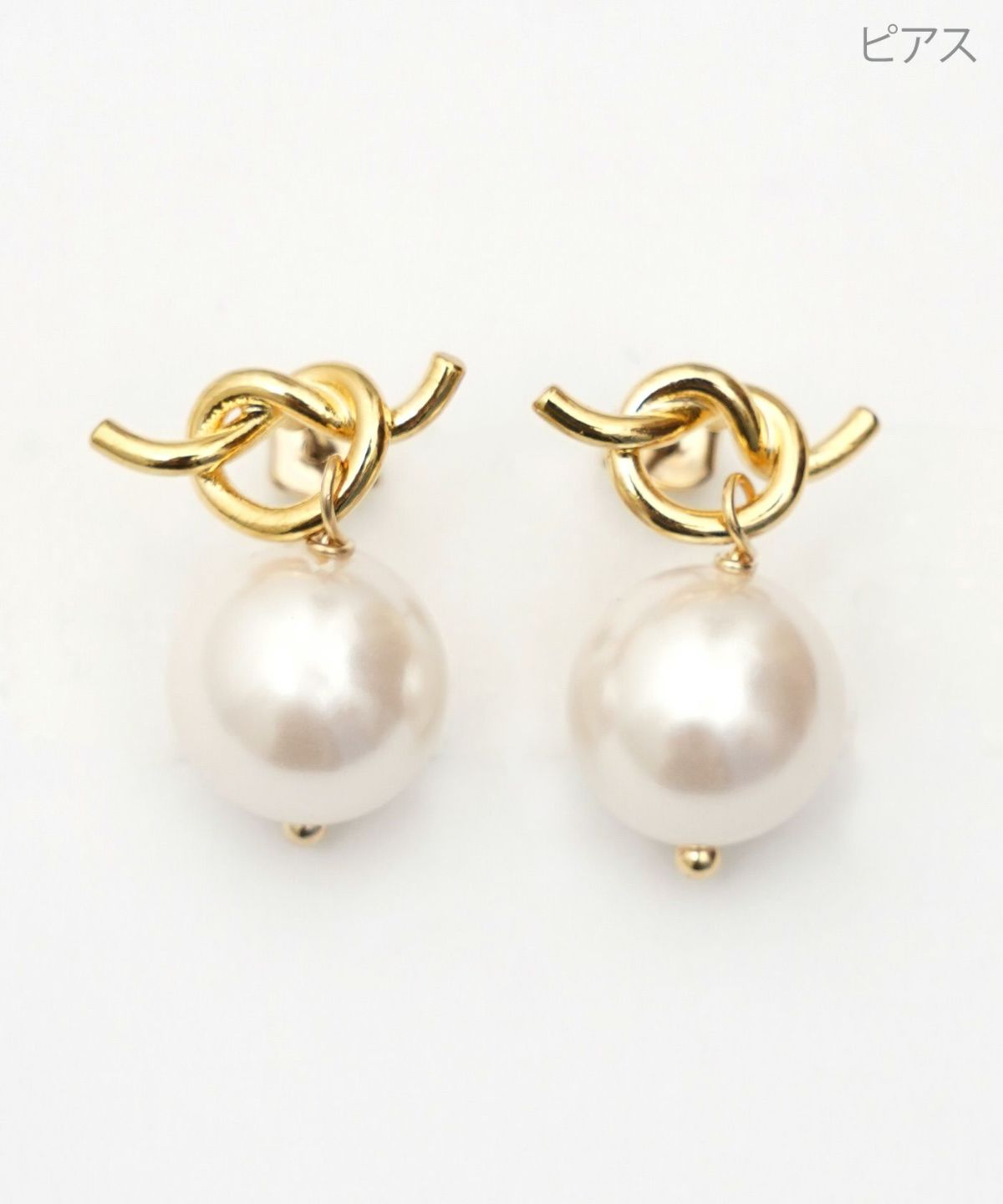 ツイスト リボン パール ピアス イヤリング Twist Ribbon Pearl Pierce Earring