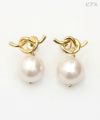 ツイスト リボン パール ピアス イヤリング Twist Ribbon Pearl Pierce Earring