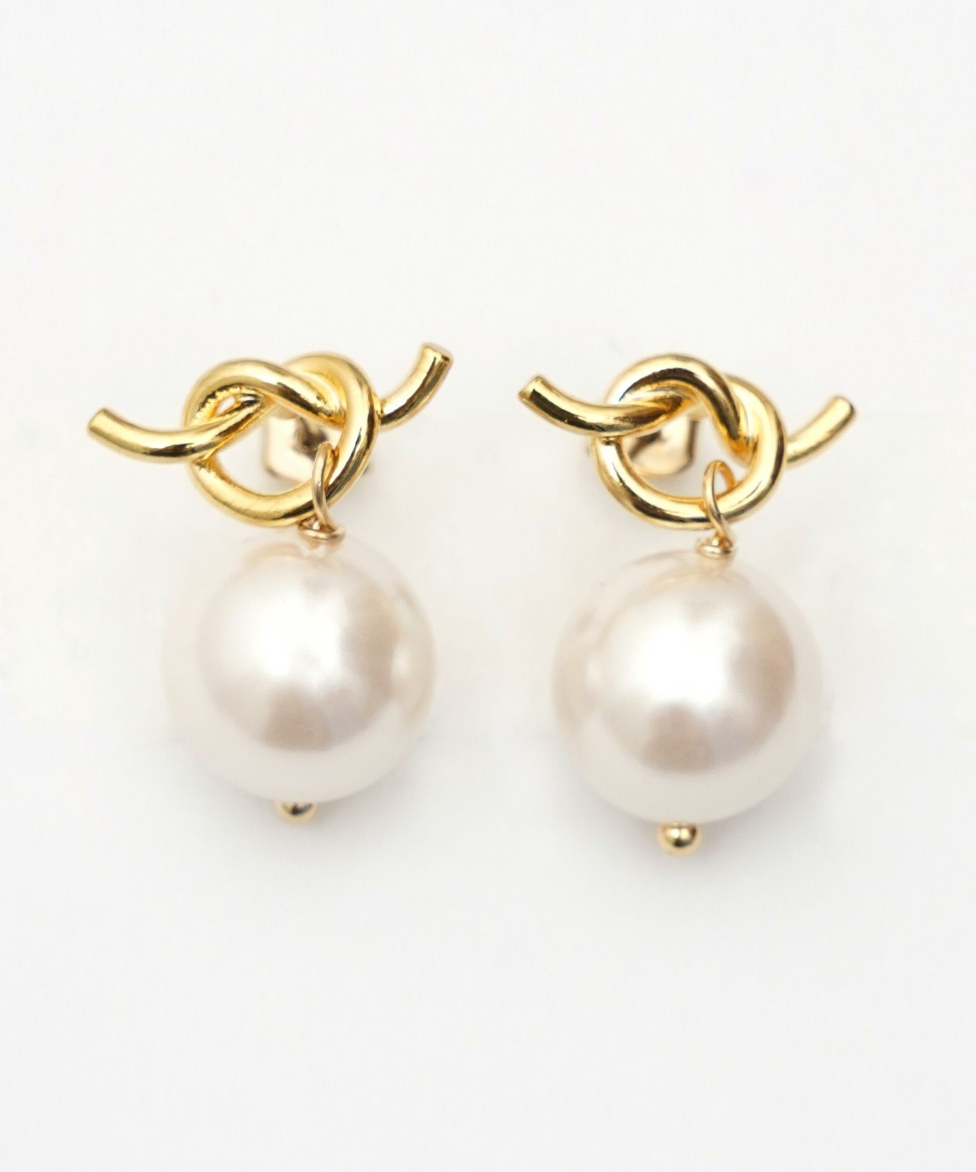 ツイスト リボン パール ピアス イヤリング Twist Ribbon Pearl Pierce Earring