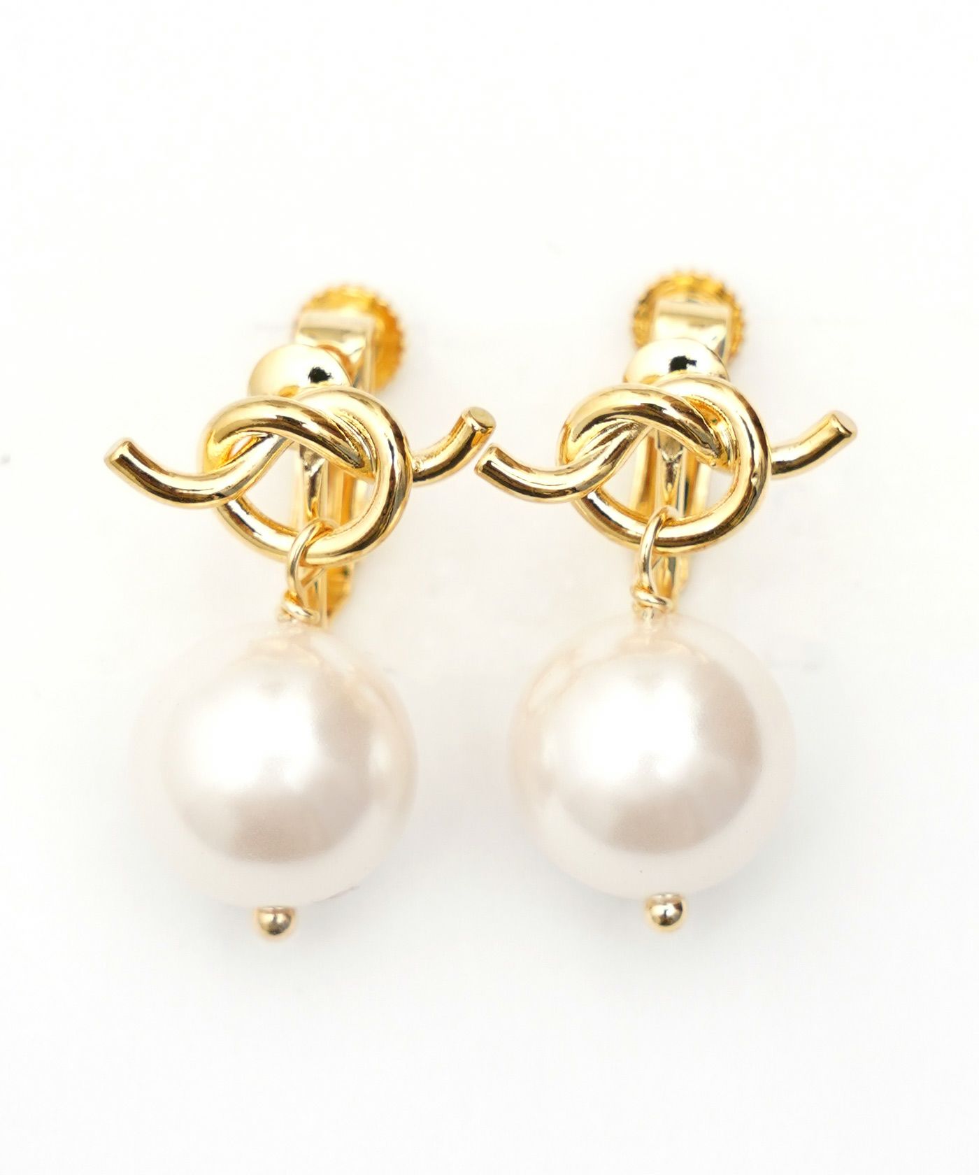 ツイスト リボン パール ピアス イヤリング Twist Ribbon Pearl Pierce Earring