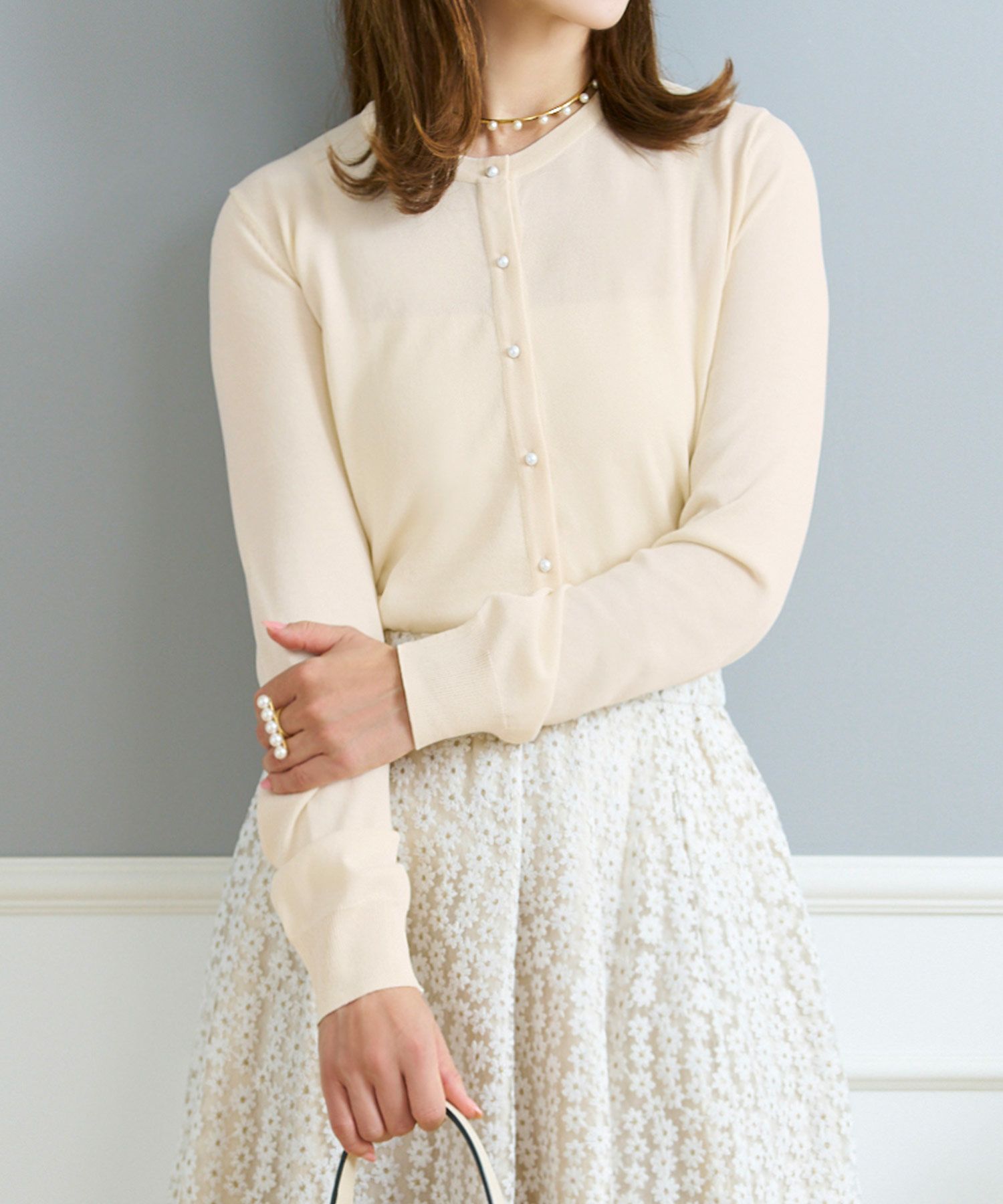 セレクトニットカーディガン長袖春夏サマーニットオフィスきれいめ大人薄手UVカット洗えるジョイントスペース