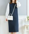 セレクトワンピース長袖きれいめ大人オフィス春秋伸縮性洗えるウォッシャブルIラインかわいいジョイントスペース