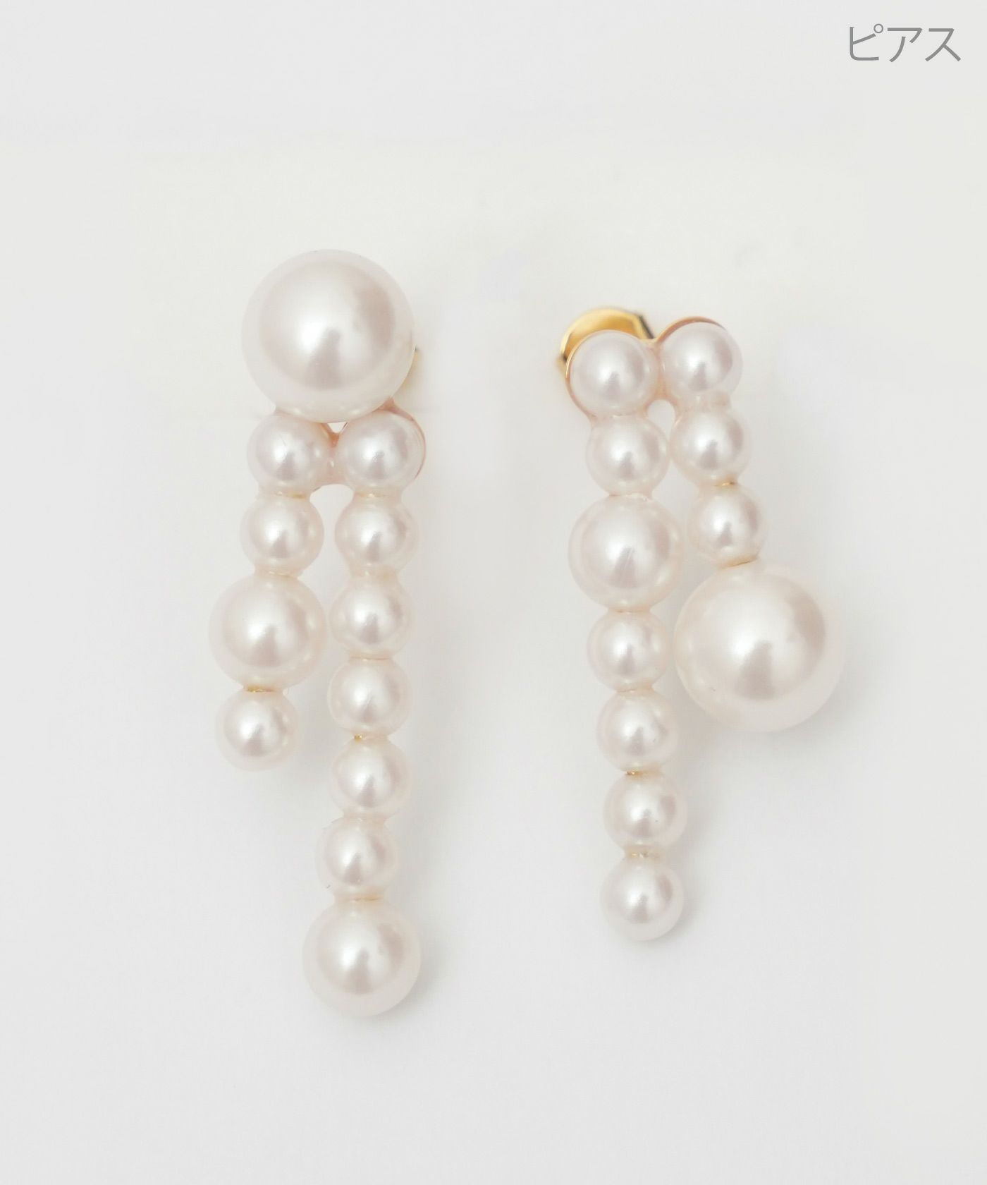 パール アシンメトリー ピアス イヤリング Pearl Asymmetry Pierce Earring