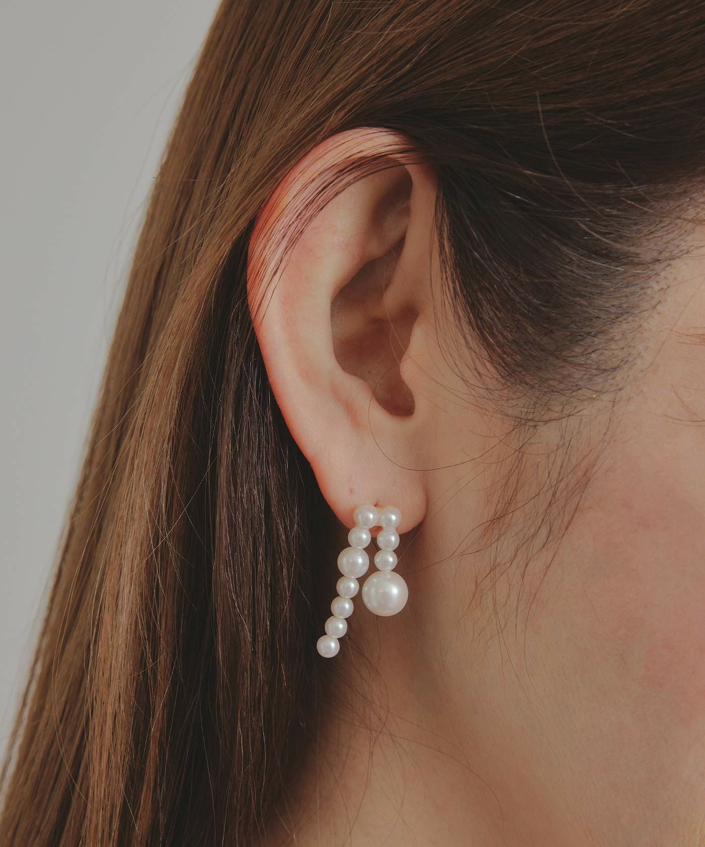 パール アシンメトリー ピアス イヤリング Pearl Asymmetry Pierce Earring
