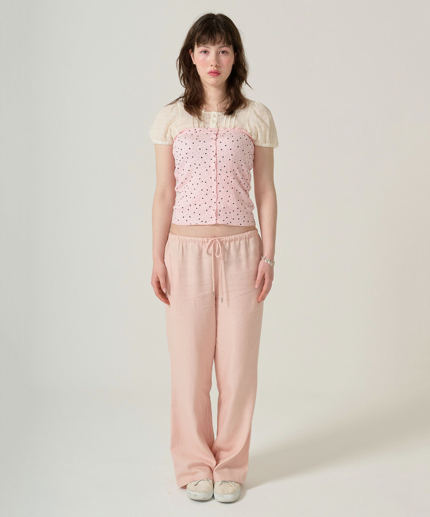 トップス/チューブトップ/スター/ドット