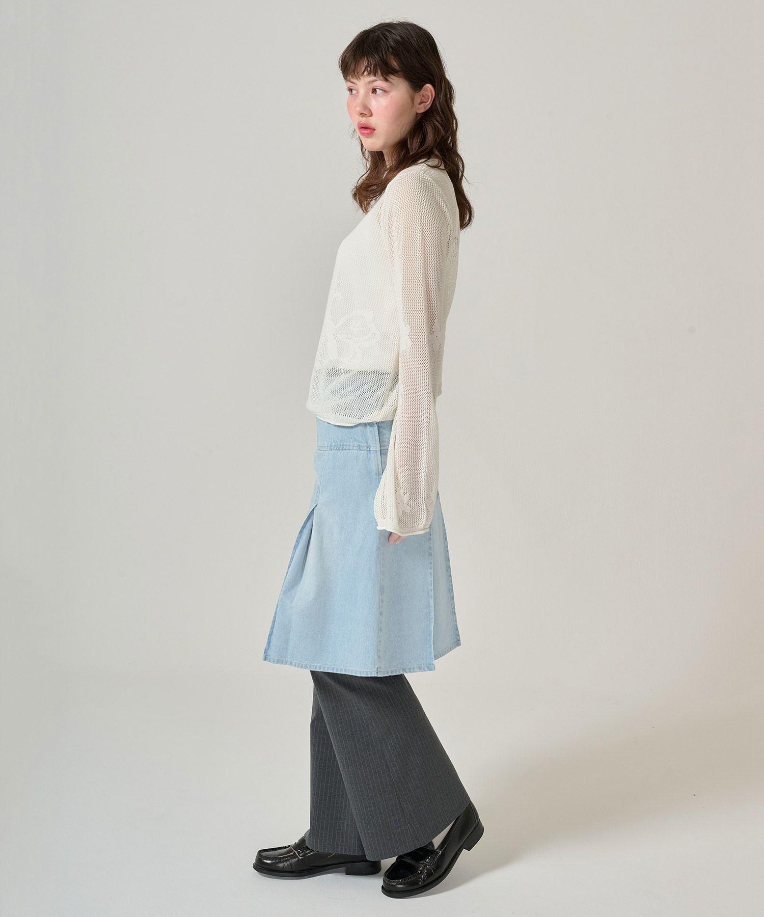 スカート/プリーツ/デニム/ミディ丈