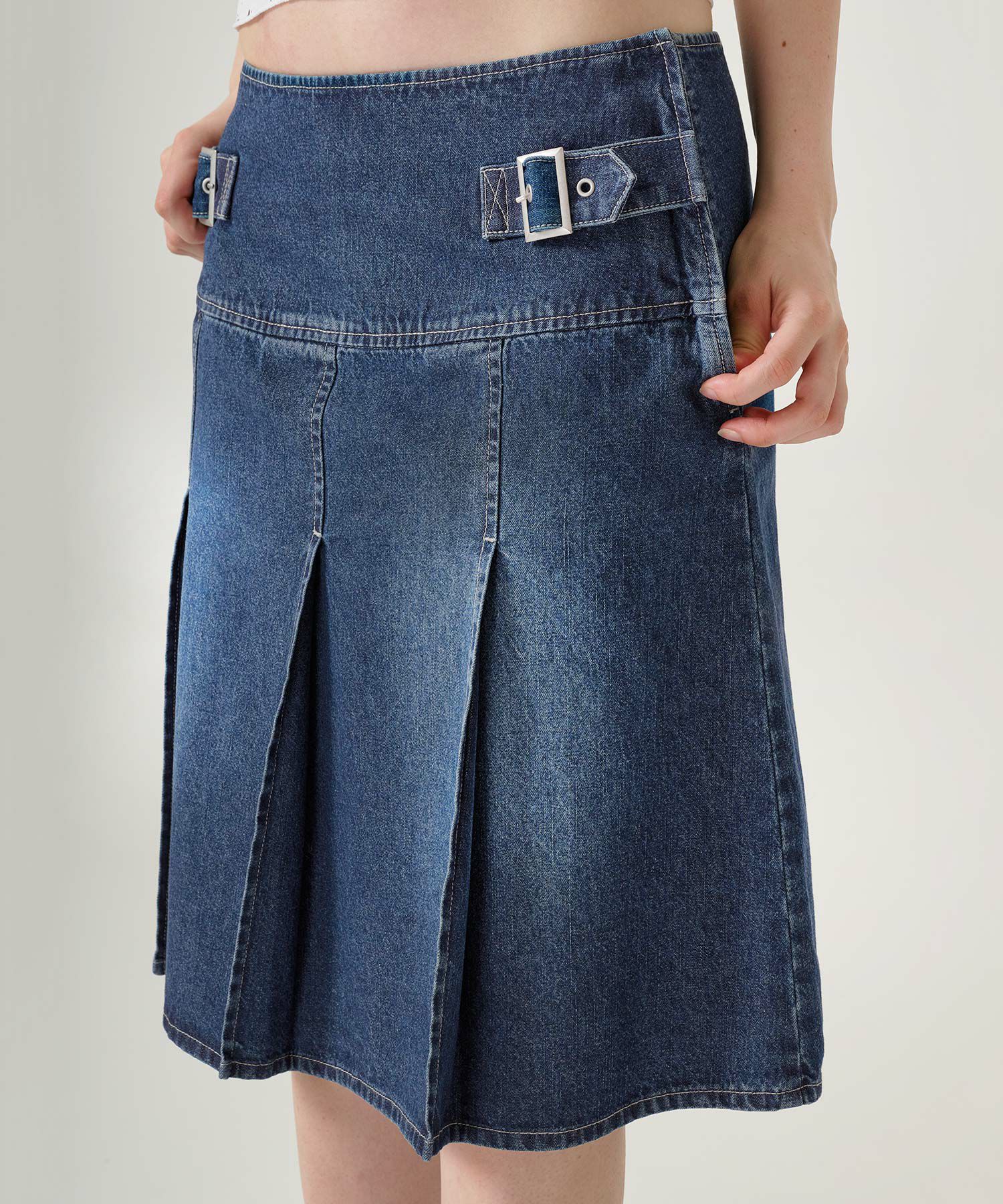 スカート/プリーツ/デニム/ミディ丈