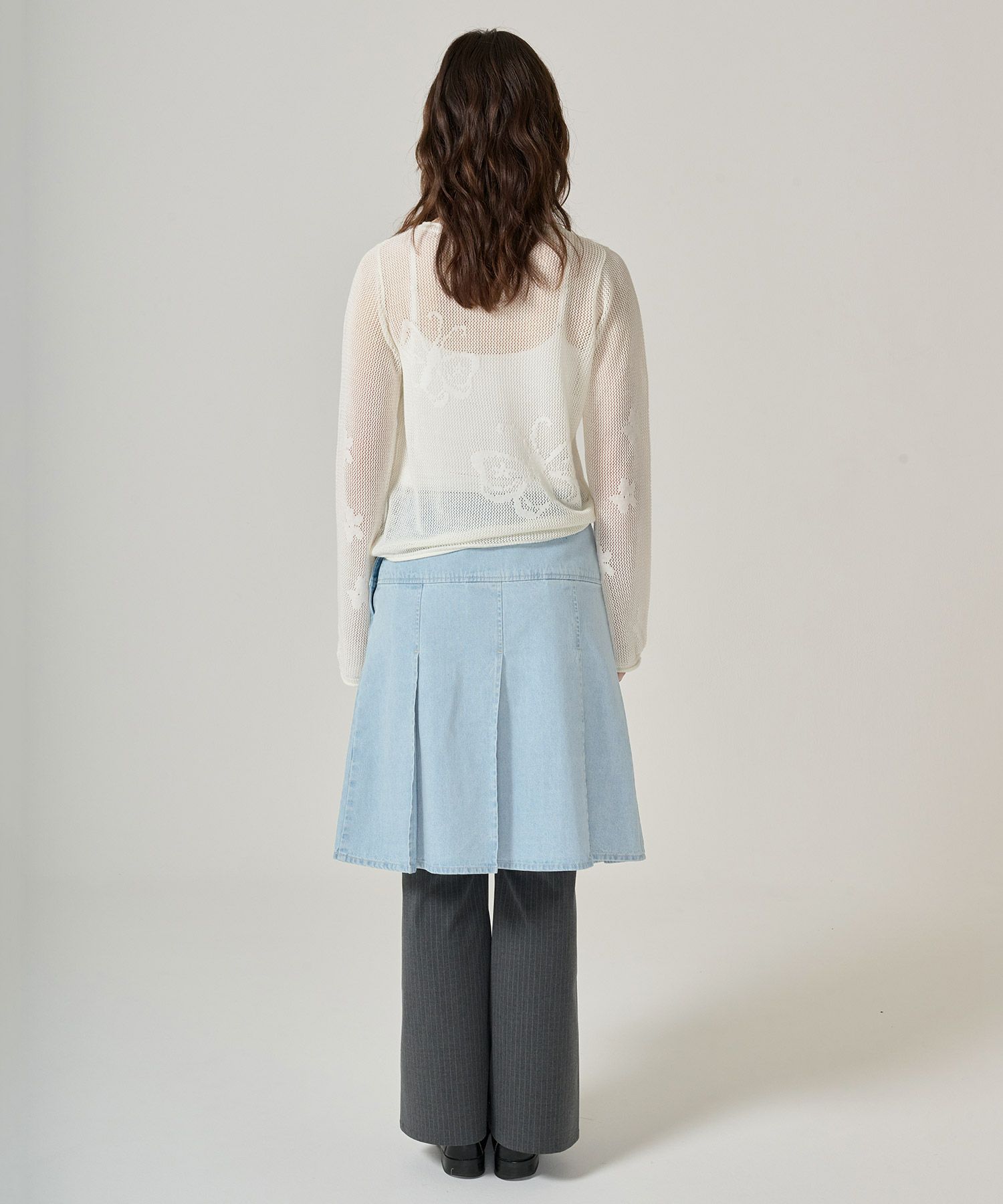 スカート/プリーツ/デニム/ミディ丈