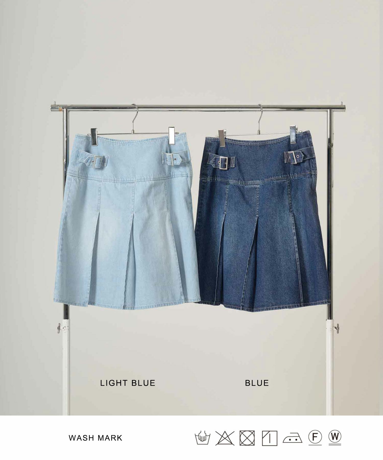 スカート/プリーツ/デニム/ミディ丈