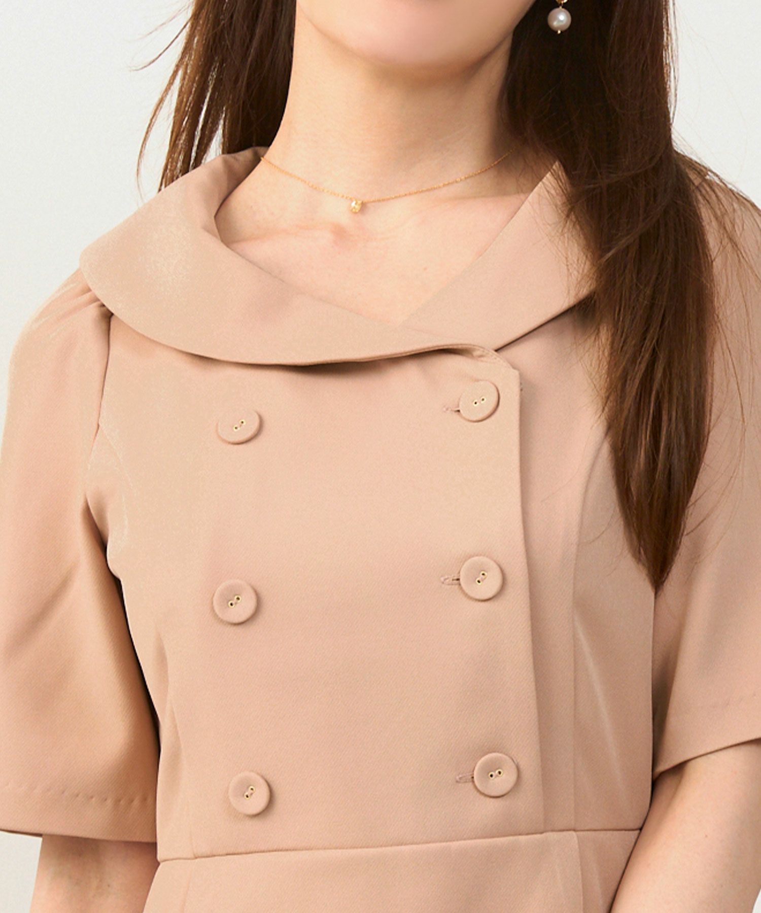 手洗い可 オケージョン 袖山タック エレガント おしゃれ フェミニン タイト 上品 大人可愛い きれいめ 夏 ジョイントスペース