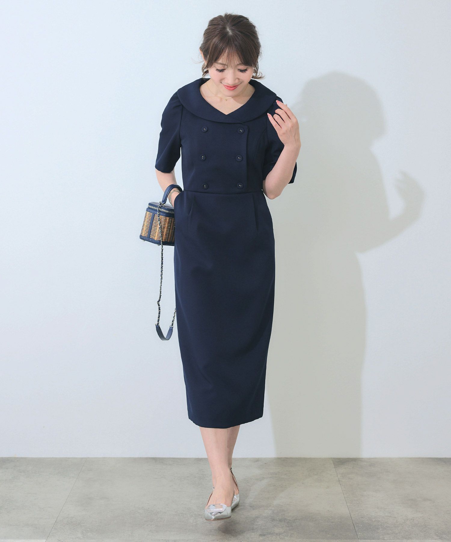 手洗い可 オケージョン 袖山タック エレガント おしゃれ フェミニン タイト 上品 大人可愛い きれいめ 夏 ジョイントスペース