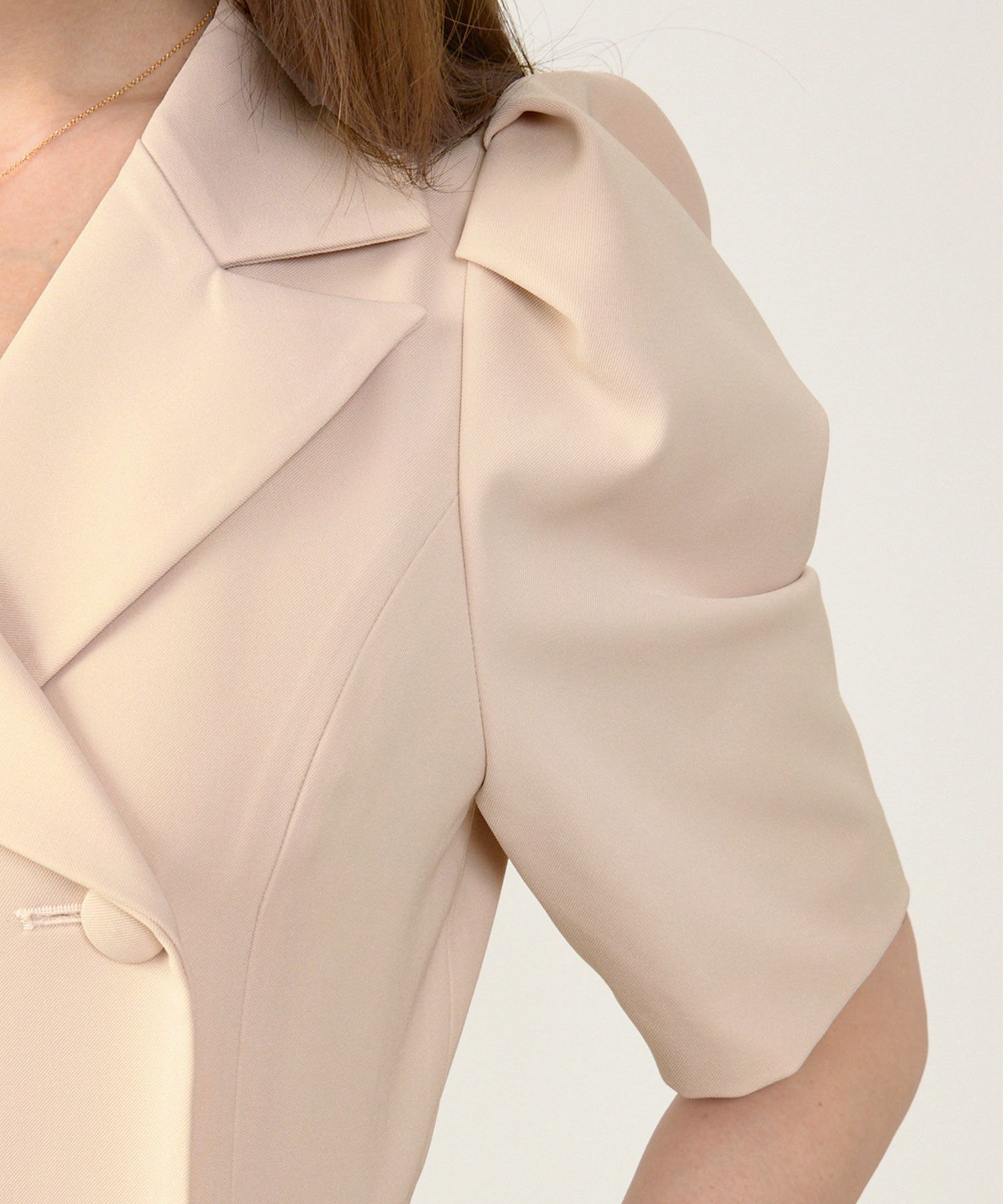 手洗い可オケージョン袖山タックパフ袖フレアおしゃれフェミニンナチュラル上品大人可愛いきれいめ夏ジョイントスペース