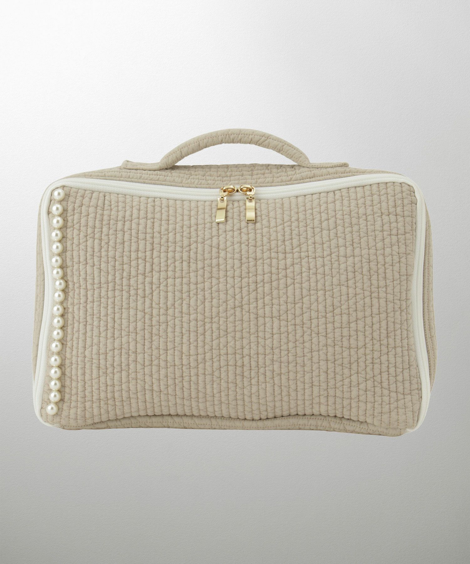 ポーチ パール トワルドジュイ ヌビ 韓国 トラベルポーチ ベージュ チャコール ピンクジュイ柄 グレージュイ柄 パールトリム