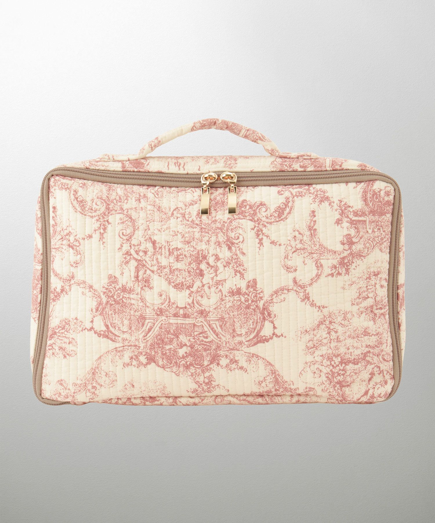 ポーチ パール トワルドジュイ ヌビ 韓国 トラベルポーチ ベージュ チャコール ピンクジュイ柄 グレージュイ柄 パールトリム