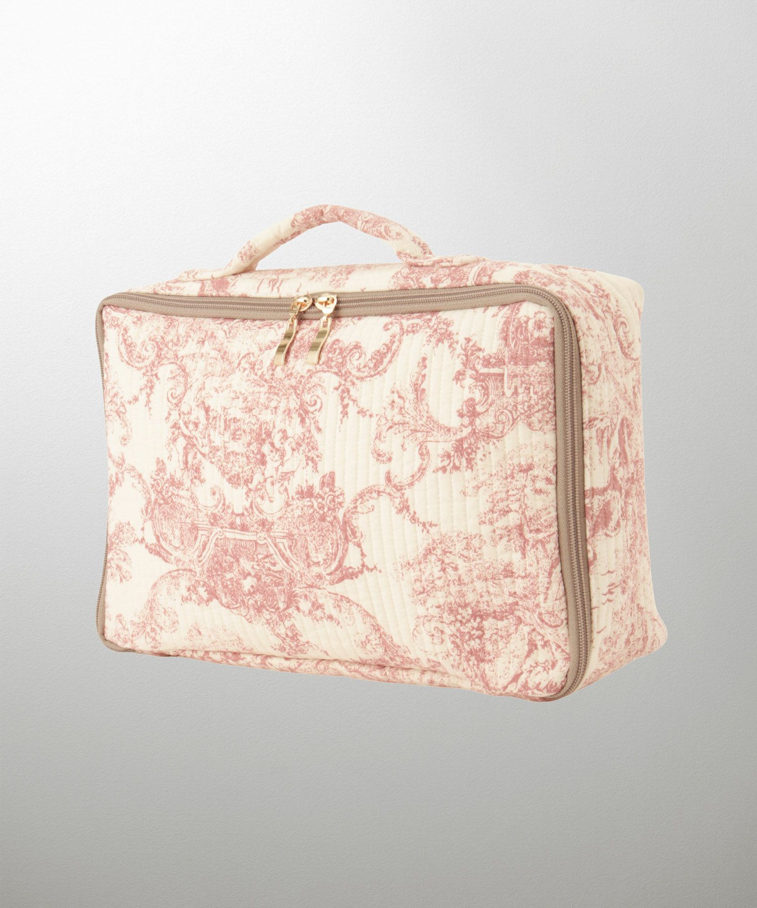 ポーチ パール トワルドジュイ ヌビ 韓国 トラベルポーチ ベージュ チャコール ピンクジュイ柄 グレージュイ柄 パールトリム