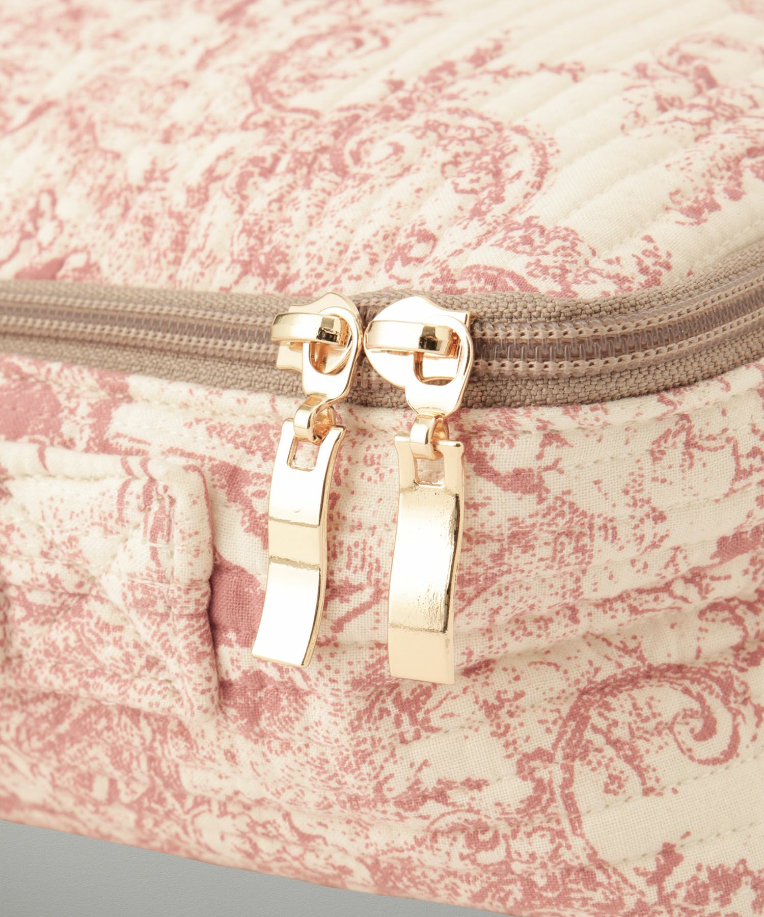 ポーチ パール トワルドジュイ ヌビ 韓国 トラベルポーチ ベージュ チャコール ピンクジュイ柄 グレージュイ柄 パールトリム