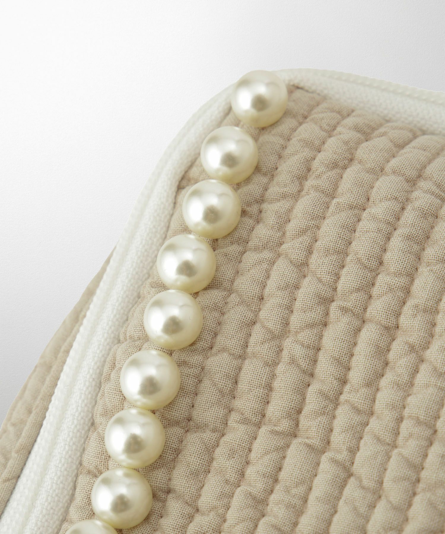 ポーチ パール トワルドジュイ ヌビ 韓国 トラベルポーチ ベージュ チャコール ピンクジュイ柄 グレージュイ柄 パールトリム