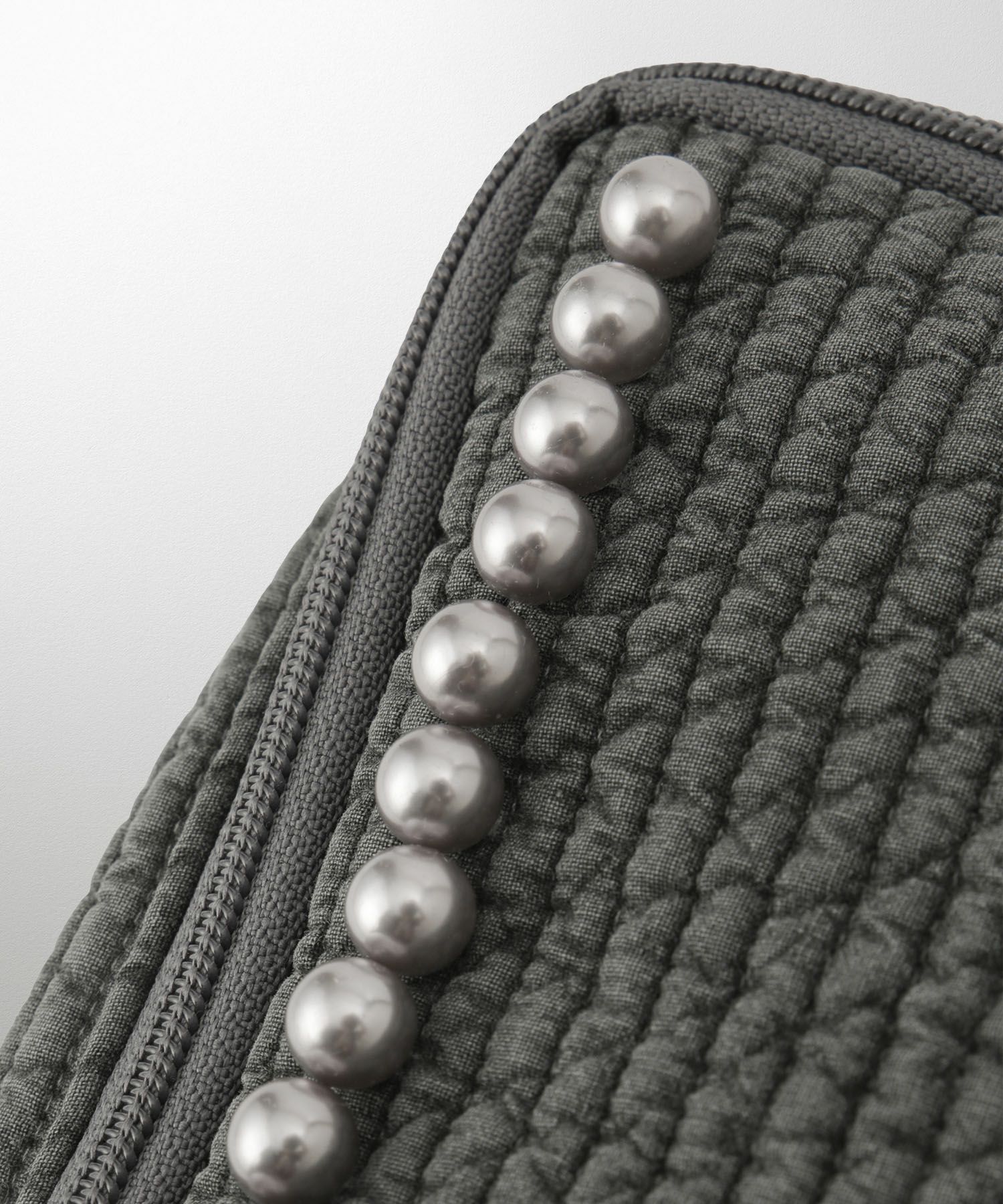 ポーチ パール トワルドジュイ ヌビ 韓国 トラベルポーチ ベージュ チャコール ピンクジュイ柄 グレージュイ柄 パールトリム