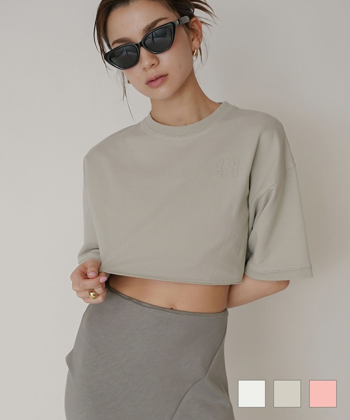 ロゴ刺繍ボクシーTEE KINO THE KEI 全3色｜ktk521-0043【1】