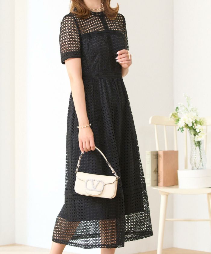 3day-SALE レースコンビ シアー ワンピース Prima Scherrer 全3