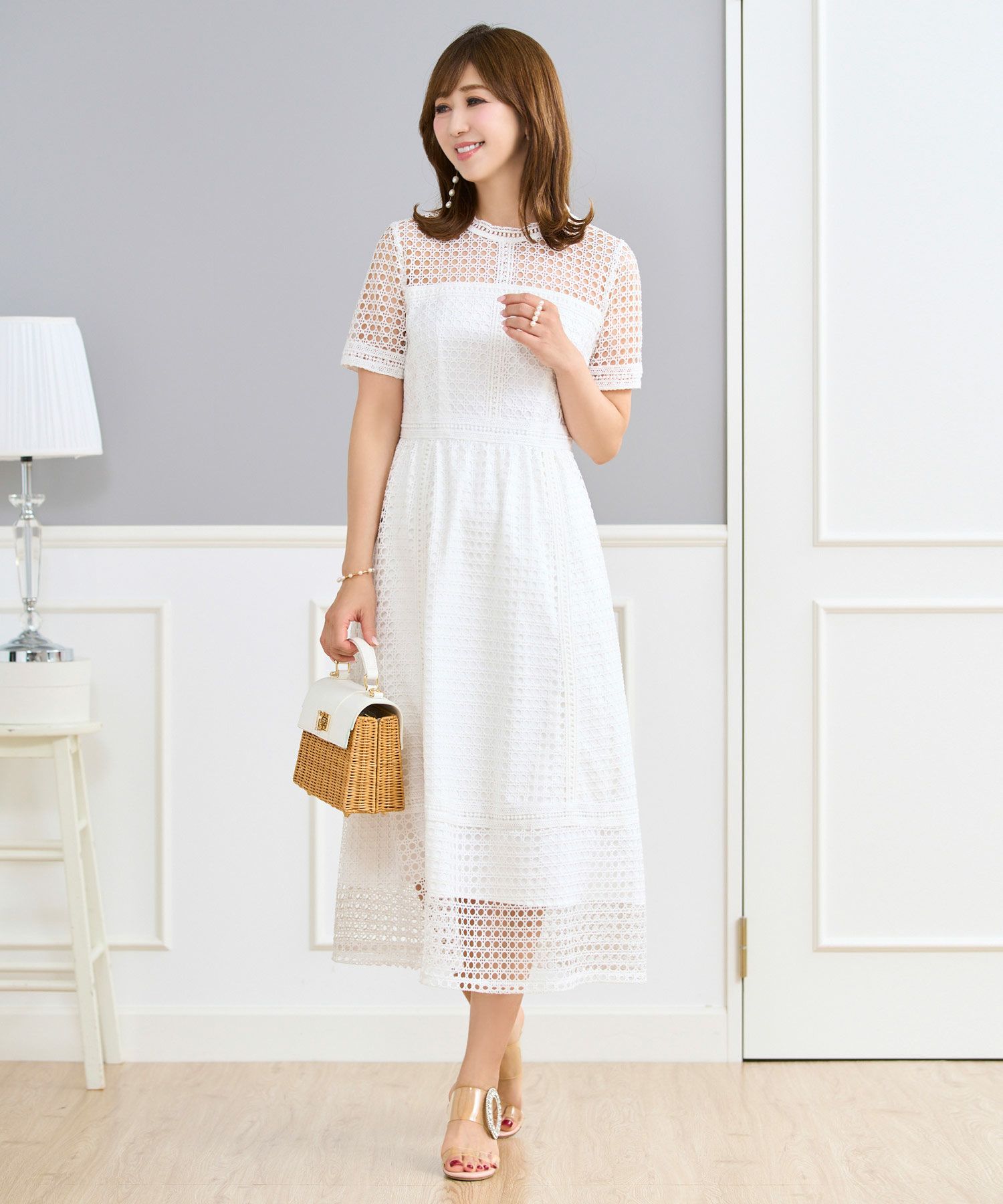 レースコンビ シアー ワンピース Prima Scherrer 全3色｜psc321-0936